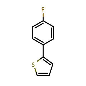 Chemical structure of 2-(4-Fluorophenyl)-thiophene , CAS 58861-48-6, AChemBlock U105819