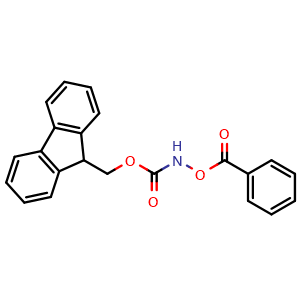 Chemical structure of (9H-fluoren-9-yl)methyl benzoyloxycarbamate , CAS 1352786-35-6, AChemBlock U105822