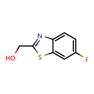 Chemical structure of 6-Fluoro-2-benzothiazolemethanol , CAS 197364-68-4, AChemBlock U105850