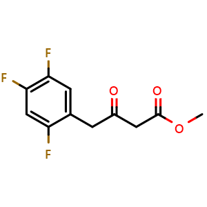 Chemical structure of Methyl 2,4,5-trifluoro-b-oxo-benzenebutanoate , CAS 769195-26-8, AChemBlock U105858