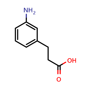 Chemical structure of 3-Amino-benzenepropanoic acid , CAS 1664-54-6, AChemBlock U105859