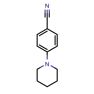 Chemical structure of 4-Piperidinobenzonitrile , CAS 1204-85-9, AChemBlock U105864
