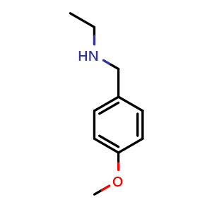 Chemical structure of N-Ethyl-N-(4-methoxybenzyl)amine , CAS 22993-76-6, AChemBlock U105869