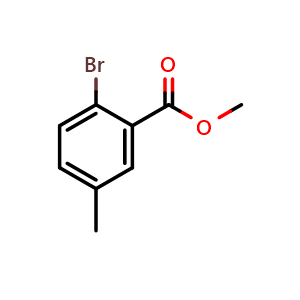 Chemical structure of 2-Bromo-5-methylbenzoic acid methyl ester , CAS 90971-88-3, AChemBlock U105890