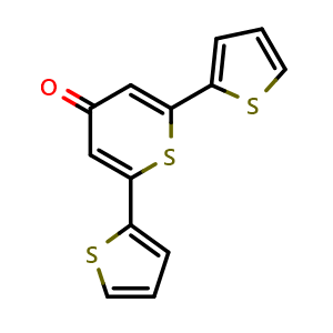 Chemical structure of 2,6-Di-2-thienyl-4H-thiopyran-4-one , CAS 62461-54-5, AChemBlock U105895