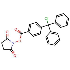 Chemical structure of 2,5-Dioxopyrrolidin-1-yl 4-(chlorodiphenylmethyl)benzoate , CAS 164168-40-5, AChemBlock U105897