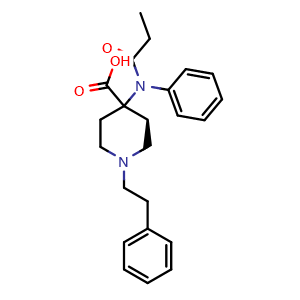 Chemical structure of Desmethylcarfentanil acid , CAS 186022-53-7, AChemBlock U105923