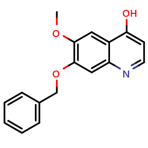Chemical structure of 7-(Benzyloxy)-6-methoxyquinolin-4-ol , CAS 849217-23-8, AChemBlock U105937