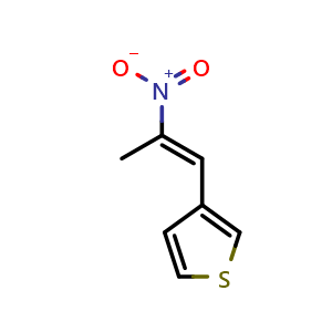 Chemical structure of (E)-3-(2-nitroprop-1-en-1-yl)thiophene , CAS 149977-36-6, AChemBlock U105954