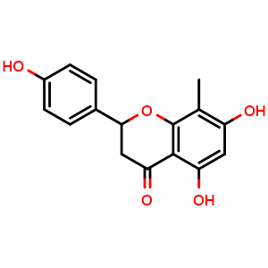 Chemical structure of 5,7,4'-Trihydroxy-8-methylflavanone , CAS 916917-28-7, AChemBlock U106087