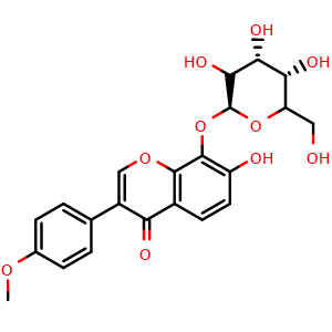 Chemical structure of 4'-methoxypuerarin , CAS 92117-94-7, AChemBlock U106088