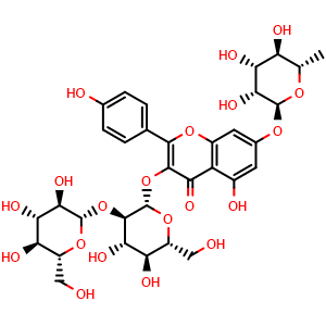 Chemical structure of Kaempferol 3-sophoroside-7-rhamnoside , CAS 93098-79-4, AChemBlock U106089