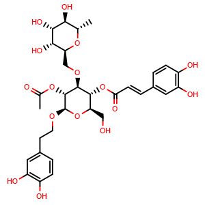 Chemical structure of 2-Acetylacteoside , CAS 94492-24-7, AChemBlock U106111