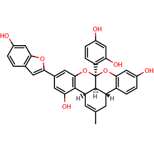 Chemical structure of Mulberrofuran G , CAS 87085-00-5, AChemBlock U106192