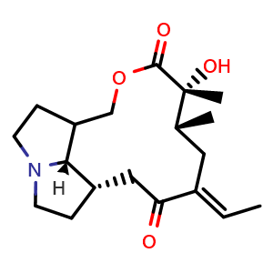 Chemical structure of Senecionine , CAS 130-01-8, AChemBlock U106217