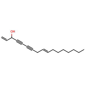 Chemical structure of 1,9-Heptadecadiene-4,6-diyn-3-ol , CAS 21852-80-2, AChemBlock U106239
