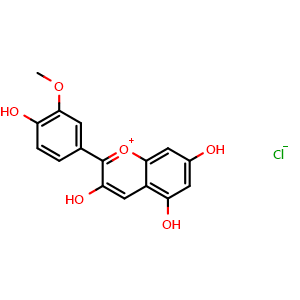 Chemical structure of peonidin , CAS 134-01-0, AChemBlock U106275