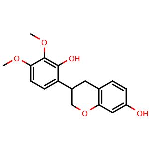 Chemical structure of 7,2'-Dihydroxy-3',4'-dimethoxyisoflavan , CAS 52250-35-8, AChemBlock U106298