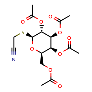 Chemical structure of Cyanomethyl 2,3,4,6-tetra-O-acetyl-β-D-thiogalactopyranoside , CAS 61145-33-3, AChemBlock U106315