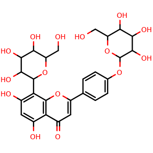 Chemical structure of Vitexin 4'-glucoside , CAS 38950-94-6, AChemBlock U106316