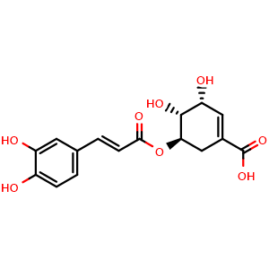 Chemical structure of 5-O-caffeoylshikimic acid , CAS 73263-62-4, AChemBlock U106339