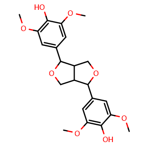 Chemical structure of Syringaresinol , CAS 1177-14-6, AChemBlock U106369