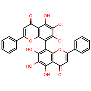 Chemical structure of 8,8''-Bibaicalein , CAS 135309-02-3, AChemBlock U106370