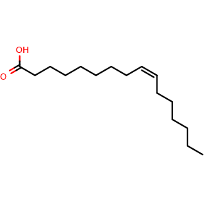 Chemical structure of Palmitoleic acid , CAS 373-49-9, AChemBlock U106407