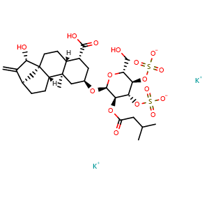 Chemical structure of Atractyloside potassium salt , CAS 102130-43-8, AChemBlock U106423