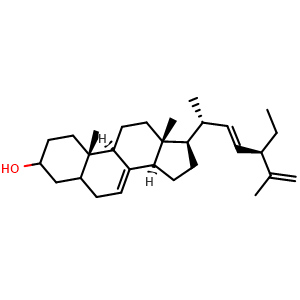 Chemical structure of 7,22,25-Stigmastatrienol , CAS 14485-48-4, AChemBlock U106432
