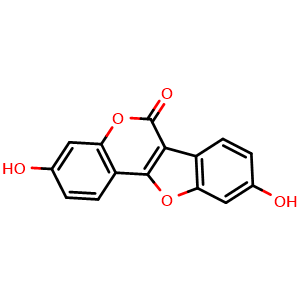Chemical structure of Coumestrol , CAS 479-13-0, AChemBlock U106468