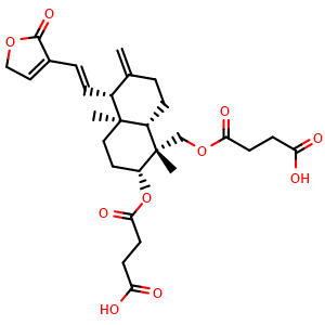 Chemical structure of Dehydroandrographolidesuccinate , CAS 786593-06-4, AChemBlock U106557