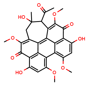 Chemical structure of Hypocrellin A , CAS 77029-83-5, AChemBlock U106569