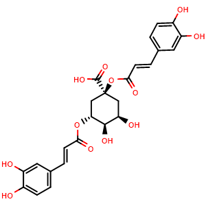 Chemical structure of 1,5-Dicaffeoylquinic acid , CAS 19870-46-3, AChemBlock U106570