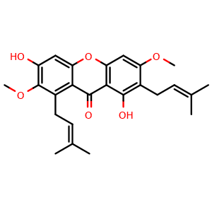 Chemical structure of Beta-mangostin , CAS 20931-37-7, AChemBlock U106584