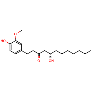 Chemical structure of [8]-Gingerol , CAS 23513-08-8, AChemBlock U106606