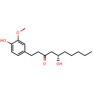 Chemical structure of [6]-Gingerol , CAS 23513-14-6, AChemBlock U106607