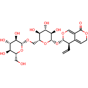 Chemical structure of 6'-O-β-D-Glucosylgentiopicroside , CAS 115713-06-9, AChemBlock U106616
