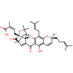 Chemical structure of Gambogic acid , CAS 2752-65-0, AChemBlock U106637