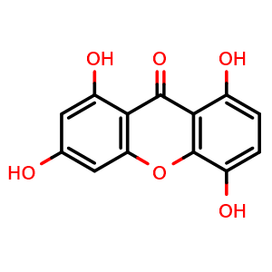 Chemical structure of 1,3,5,8-Tetrahydroxyxanthone , CAS 2980-32-7, AChemBlock U106650
