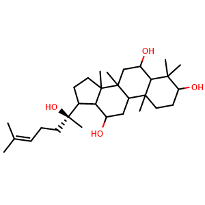 Chemical structure of 20S-Protopanaxatriol , CAS 34080-08-5, AChemBlock U106661