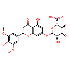 Chemical structure of Chrysin 7-glucuronide , CAS 35775-49-6, AChemBlock U106668