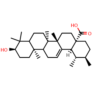 Chemical structure of 3-Epiursolic acid , CAS 989-30-0, AChemBlock U106693