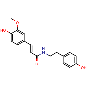 Chemical structure of N-trans-Feruloyltyramine , CAS 66648-43-9, AChemBlock U106701