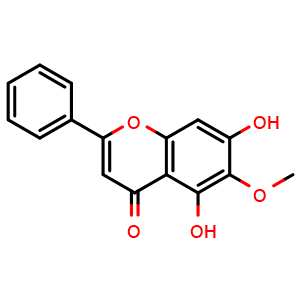 Chemical structure of Oroxylin A , CAS 480-11-5, AChemBlock U106726