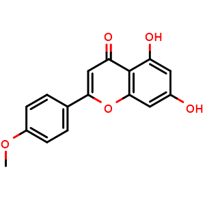 Chemical structure of Acacetin , CAS 480-44-4, AChemBlock U106731