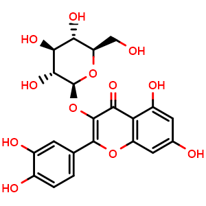 Chemical structure of Isoquercitrin , CAS 482-35-9, AChemBlock U106735