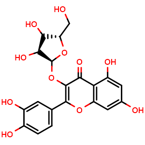 Chemical structure of Avicularin , CAS 572-30-5, AChemBlock U106823