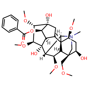 Chemical structure of Benzoylmesaconine , CAS 63238-67-5, AChemBlock U106865