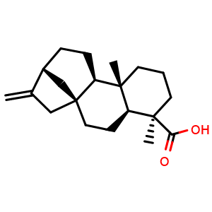 Chemical structure of Kaurenoic acid , CAS 6730-83-2, AChemBlock U106919